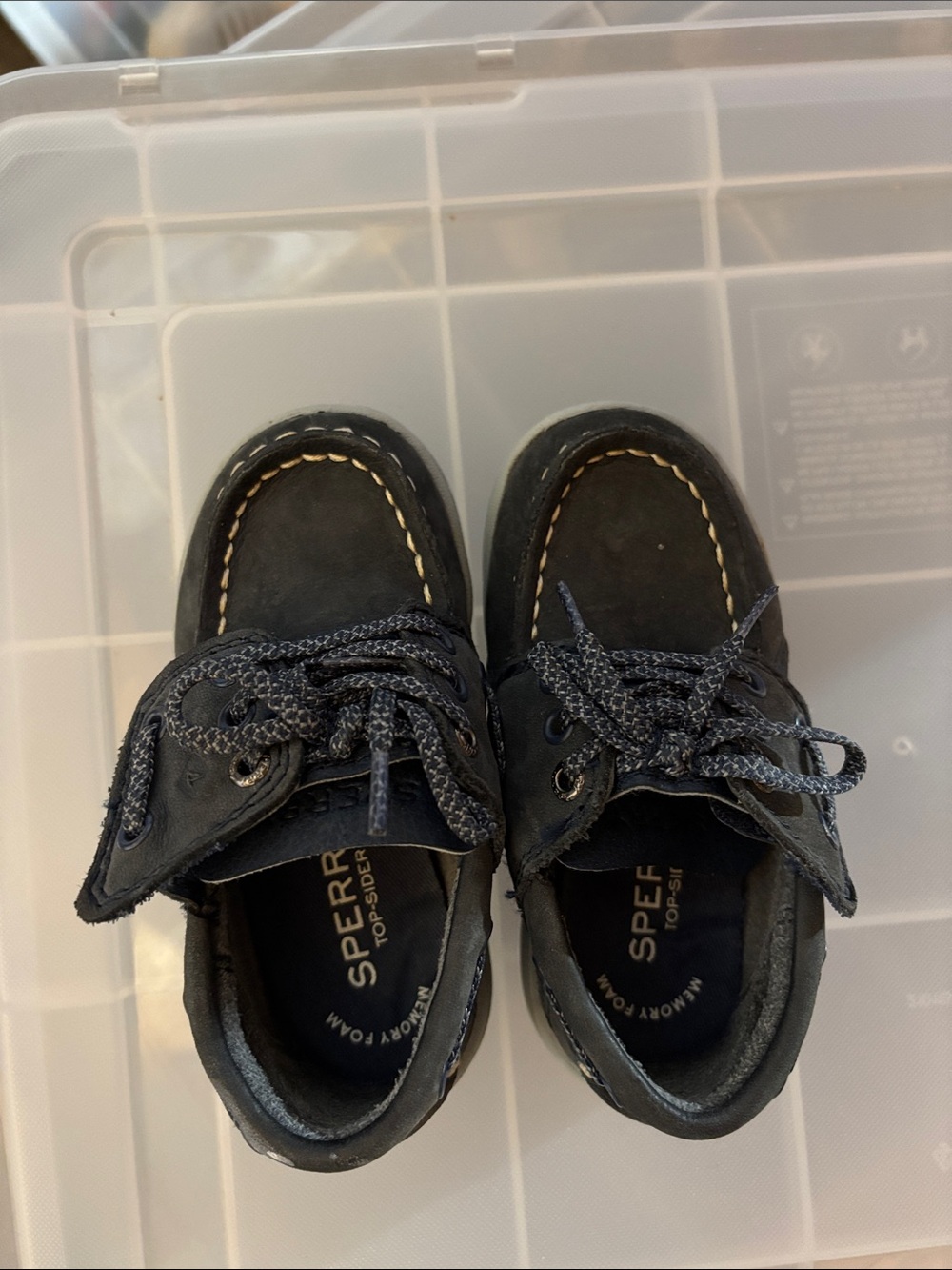 Sperry Kids Navy and Tan Moccasin Boat Shoes